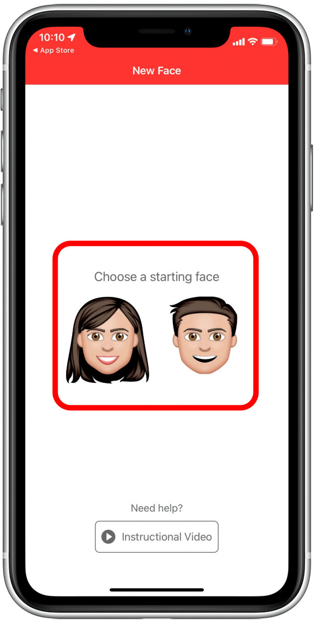 choose starting face animated emoji