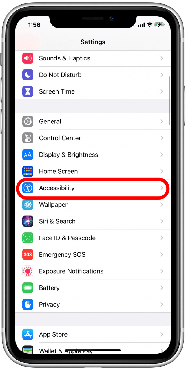 Tap on Accessibility