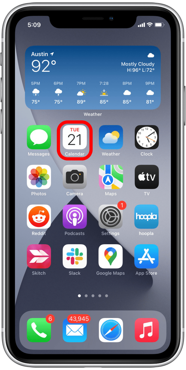 Open Calendar app