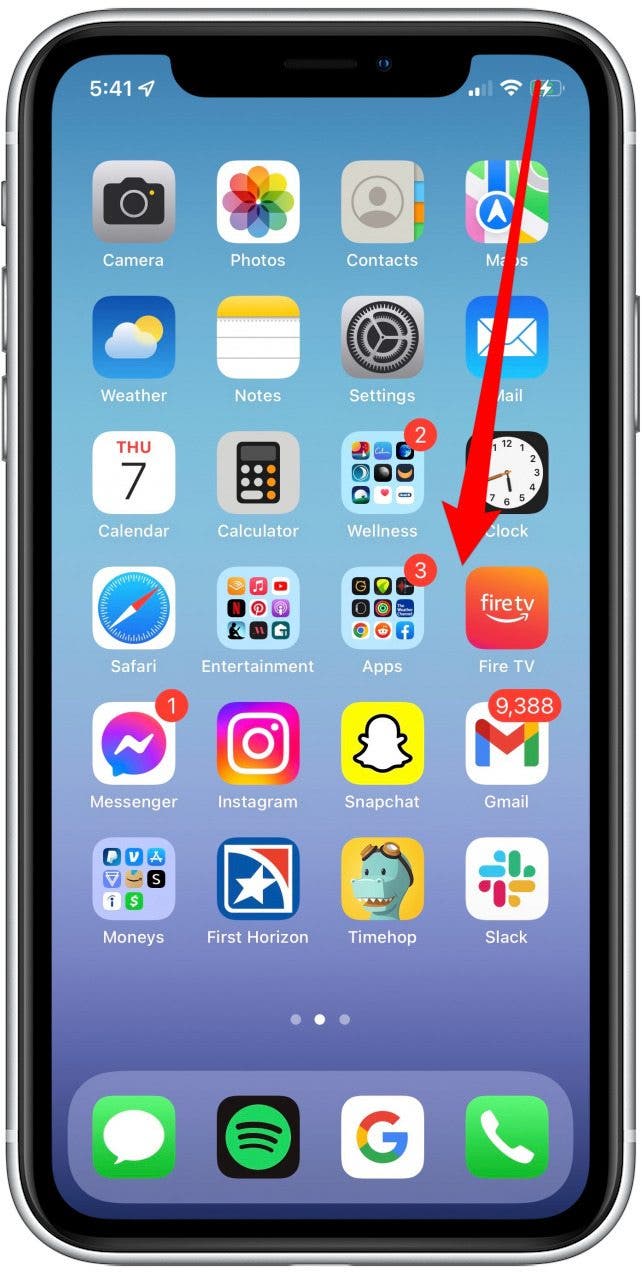 Swipe down from the top-right corner of your iPhone to open the Control Center.