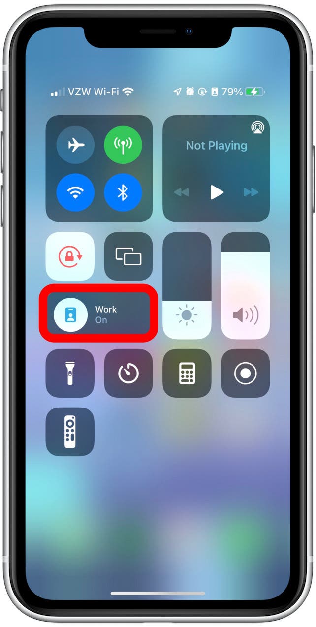 In the left column near the center tap the Focus control button. It will be displaying whatever Focus mode you are in if you have already set up Focus.