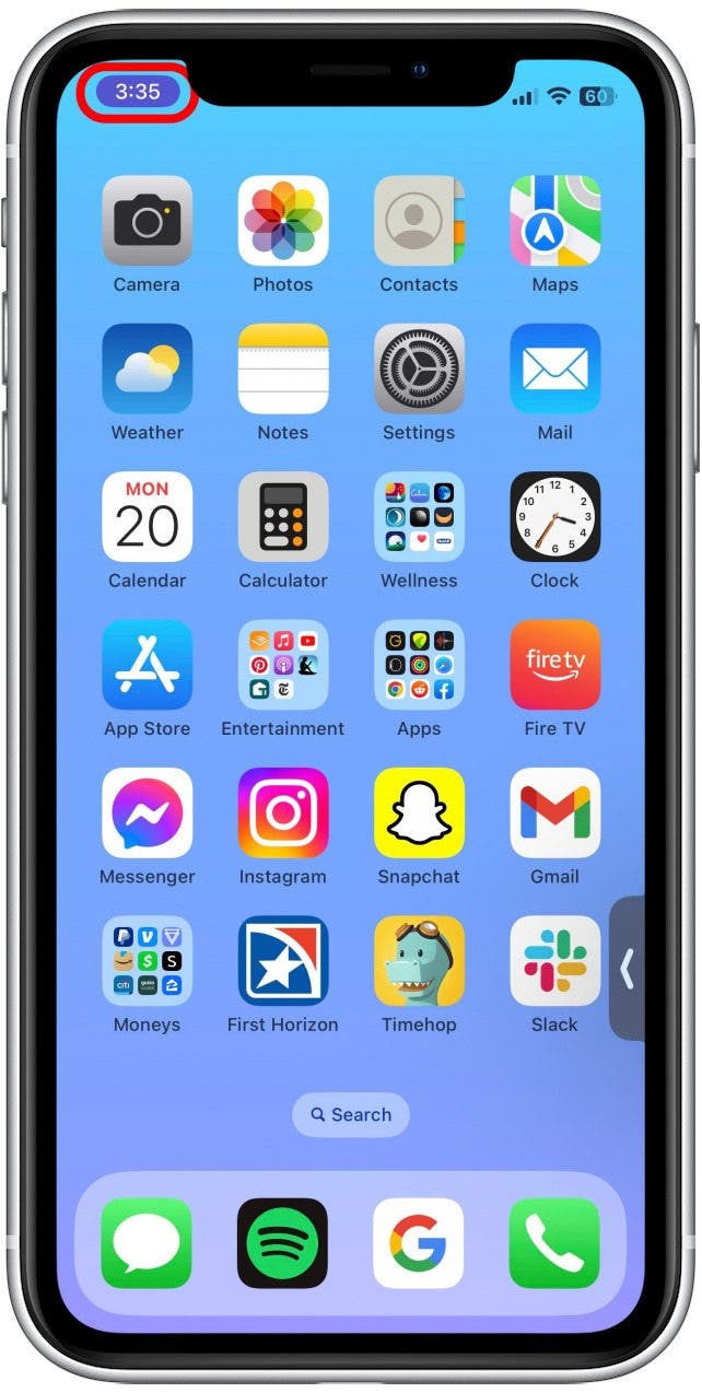 Now, as you navigate your phone, you will see a small purple icon in the top left corner of your iPhone screen. This is how you know you’re sharing your screen.