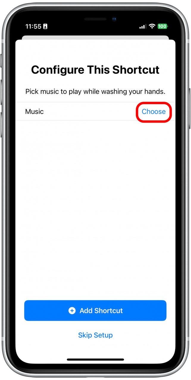 Tap Choose to choose a song from Apple Music. Keep in mind that it will automatically choose the first twenty seconds of any song.