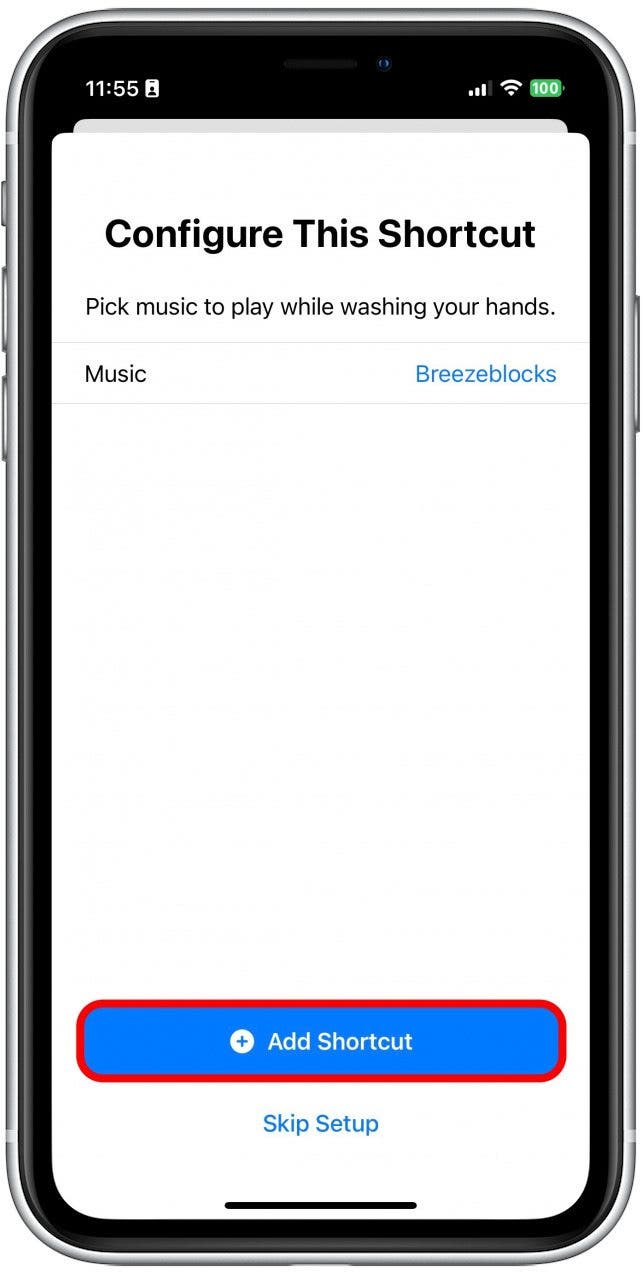 Tap Add Shortcut.