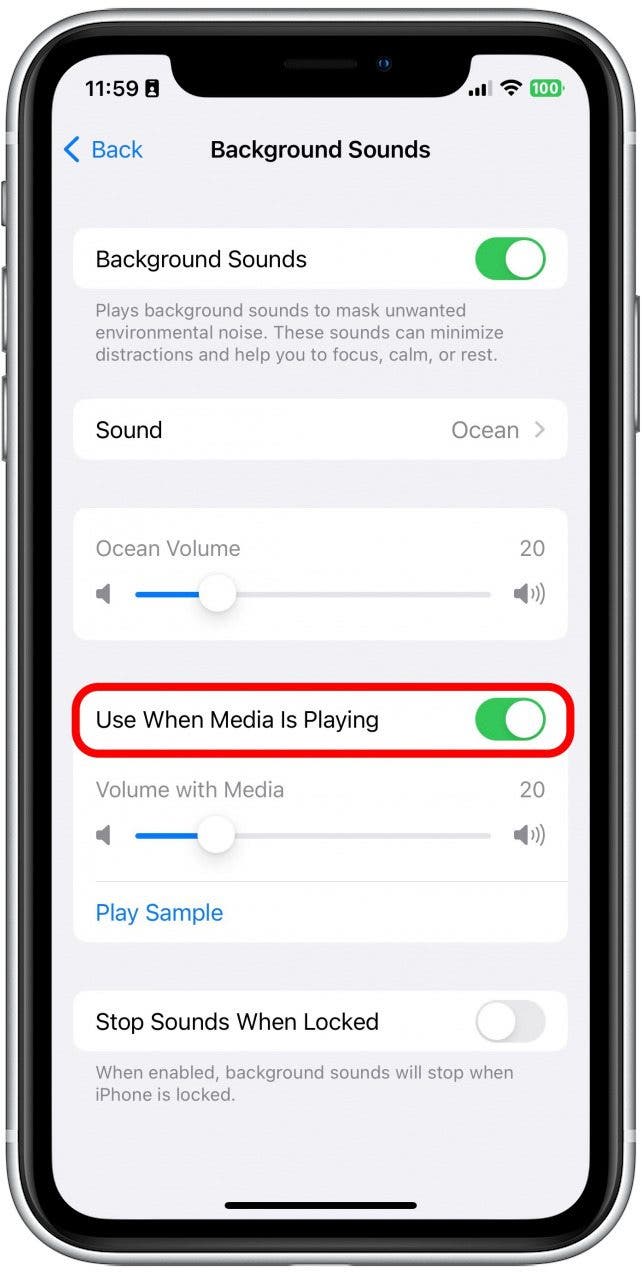 You can also toggle on Use When Media is Playing to continue to hear the sound even while scrolling social media or watching other videos.