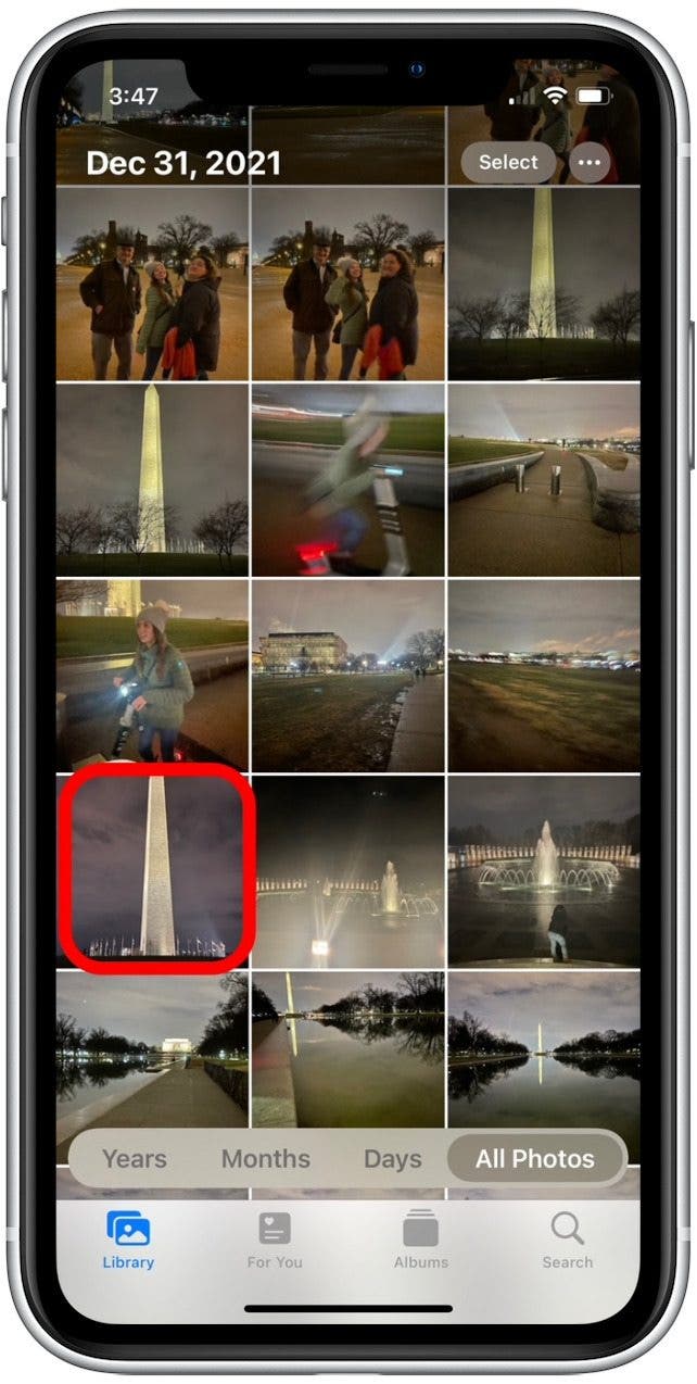 In the Photos app, select the photo you want to edit using the iPhone camera filter app of your choice.