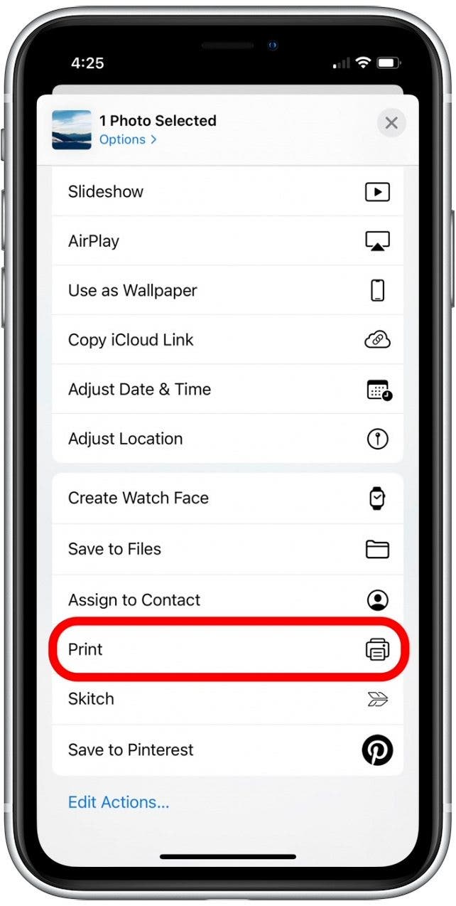 iphone print scale settings