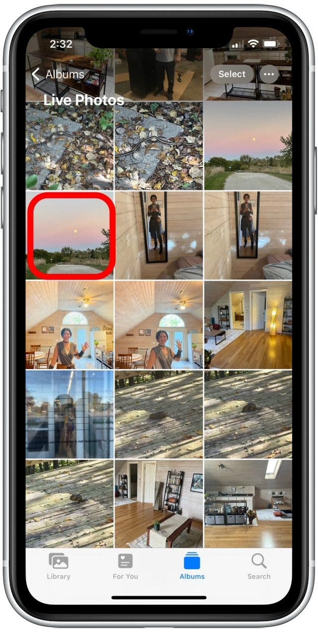 Tap to select a Live Photo to edit.