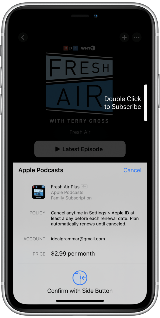 subscribe to podcast app