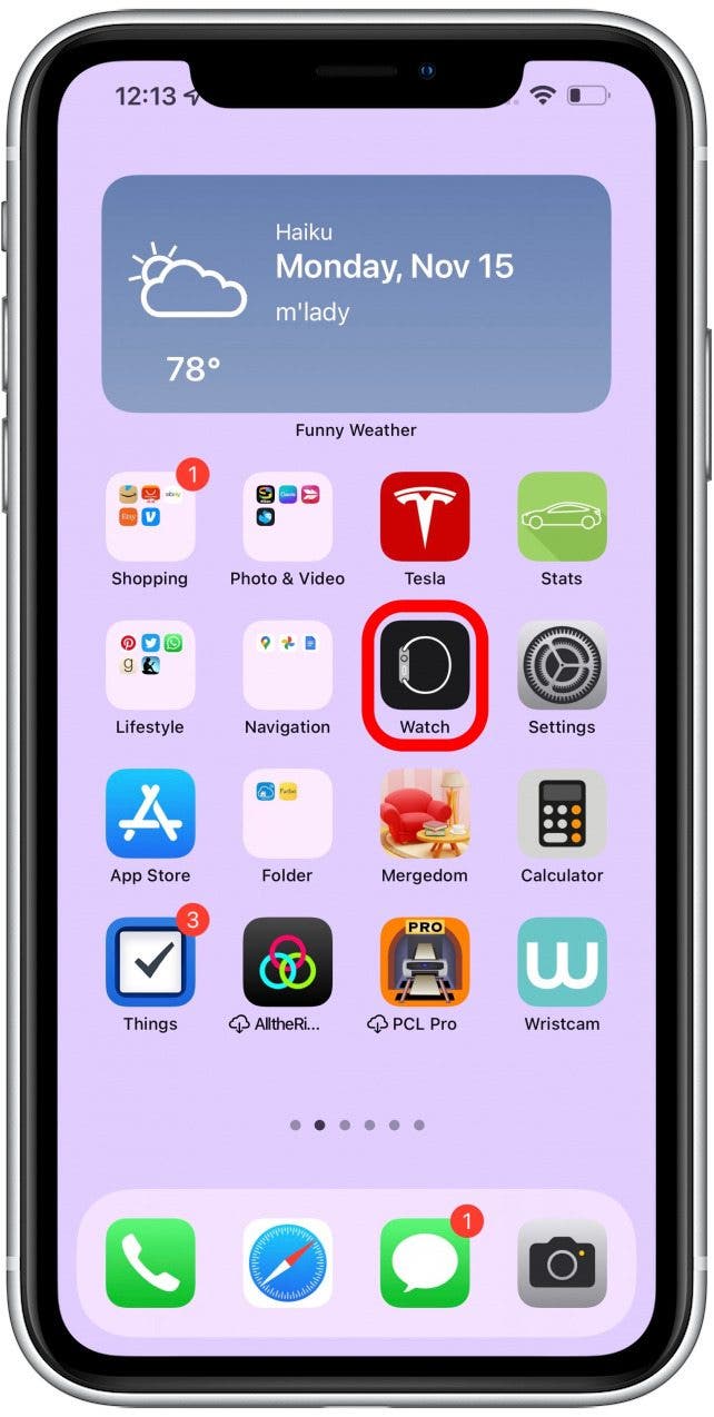 Open the Watch app on your iPhone.