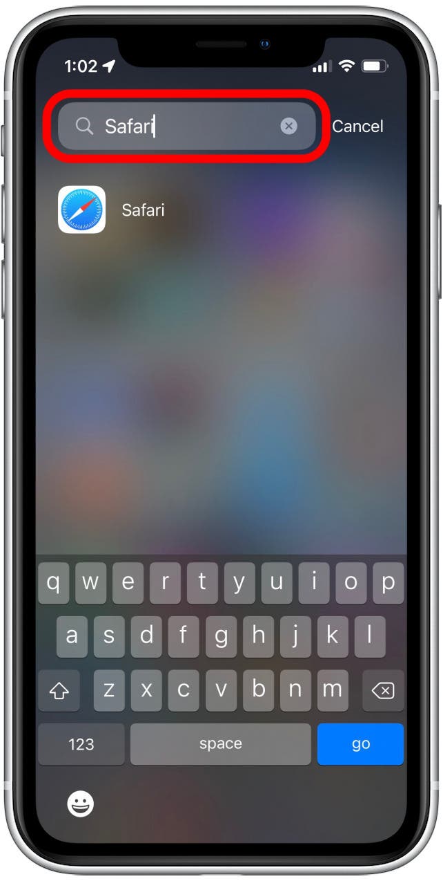 If you don’t see Safari, try tapping the Search Bar and searching for it.