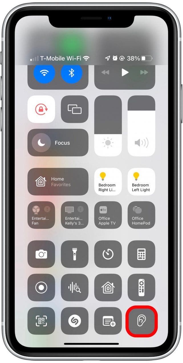 Tap the Hearing icon you just added.