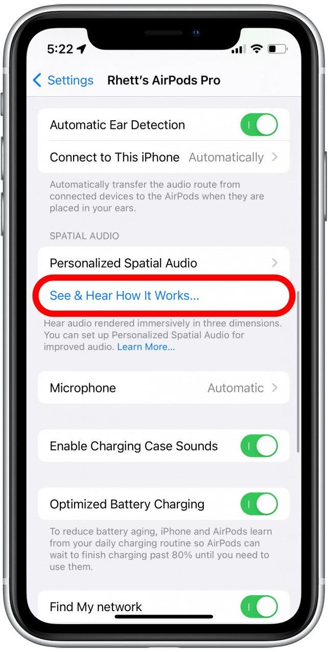 When you are done, you can tap See & Hear How It Works… for a demonstration of both fixed spatial audio and personalized spatial audio.