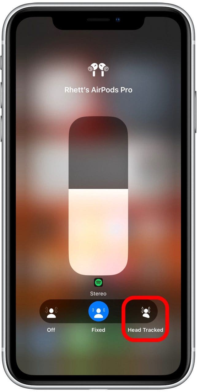 Tap Head Tracked to use personalized spatial audio.