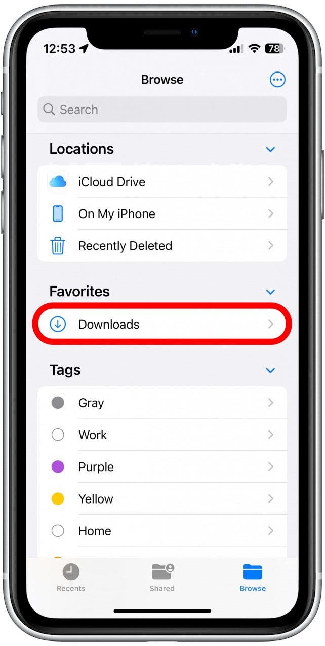 This will add a shortcut to the folder when you open the Files app.