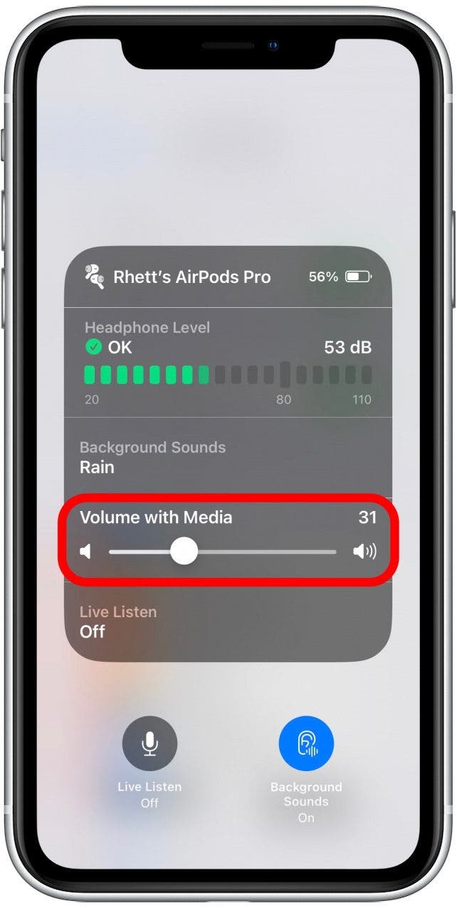 If you turned on Use When Media is Playing, the volume slider will change to a Volume with Media slider instead whenever media starts playing.