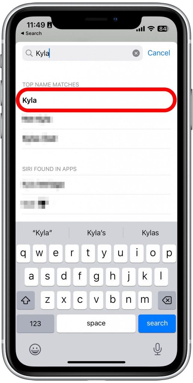 Find and tap the contact you want to add.