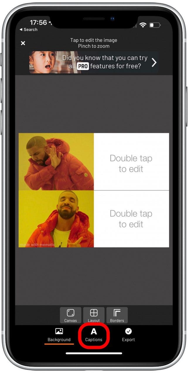 Tap Captions to return.