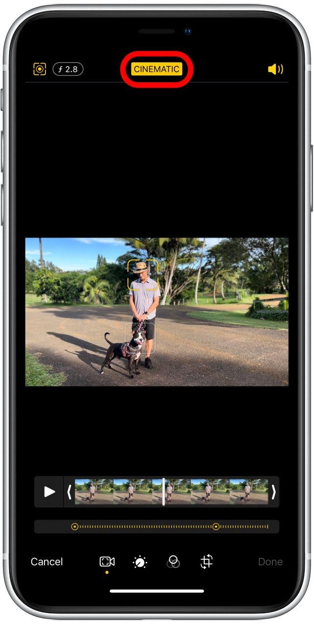 To turn off the background blur completely, tap on Cinematic - how to create movie on iphone	