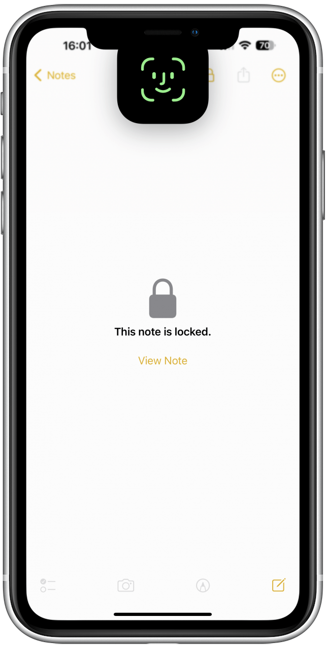 You will have to use Touch ID, Face ID, or the password you set to confirm it’s you.