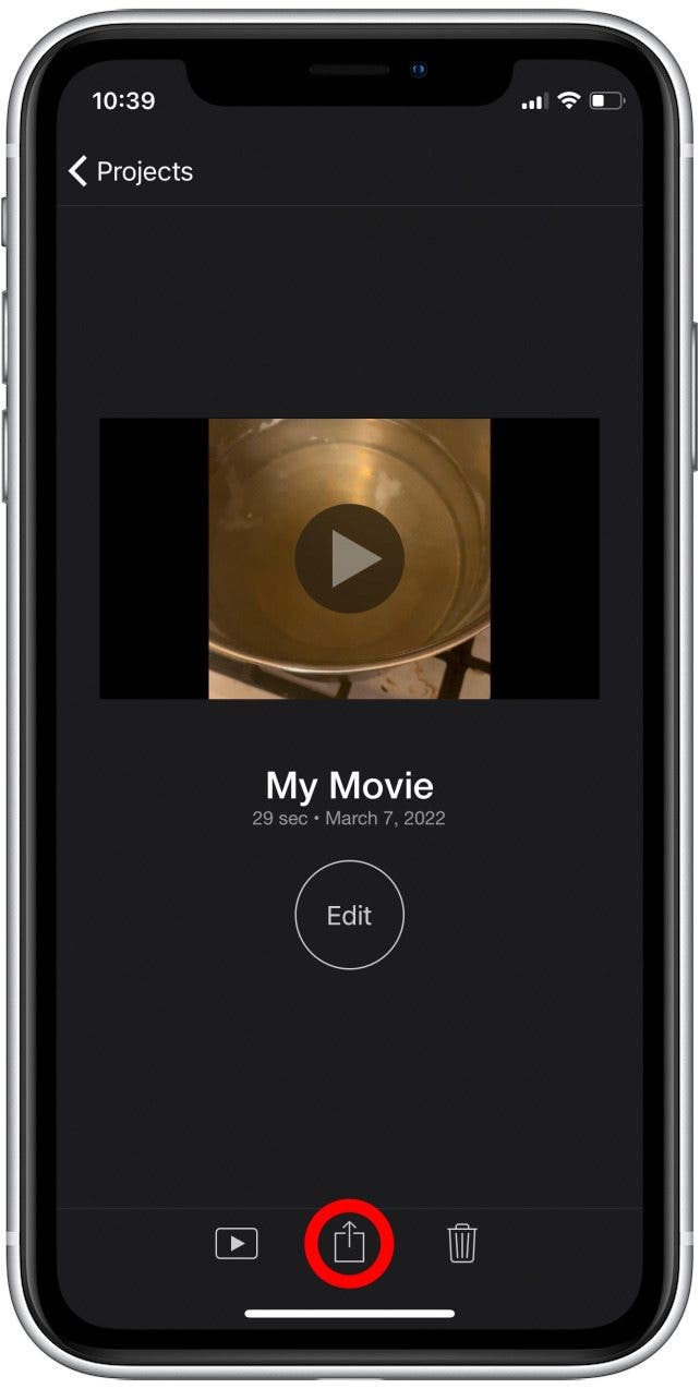 You have successfully merged the videos! Now tap the Send button on the bottom of the screen to send the merged file wherever you want.