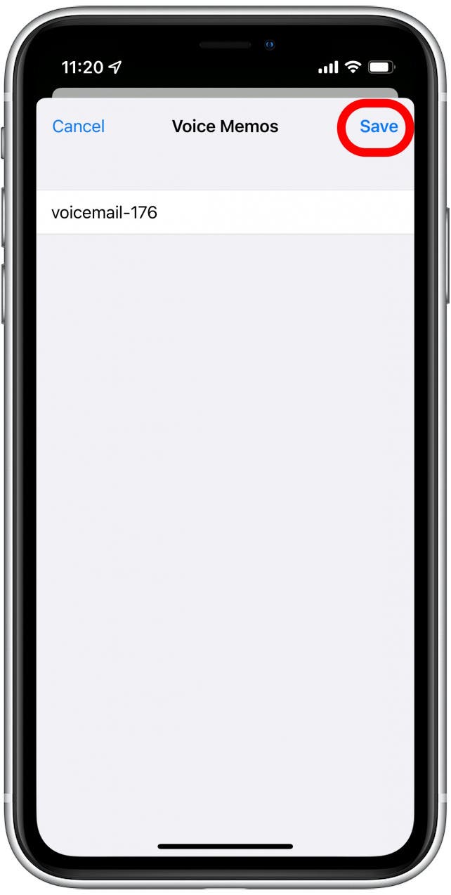Rename the voicemail if you’d like, and tap Save.