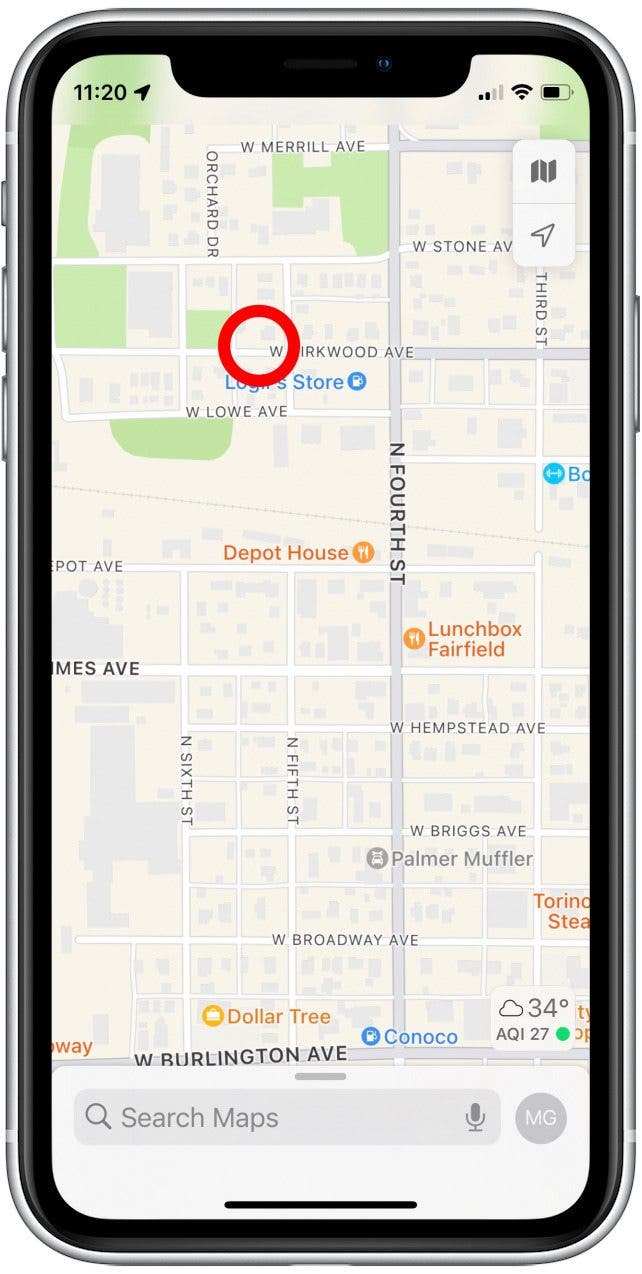 Press and hold on a spot to drop a pin there. This is how to pin location in Maps. 