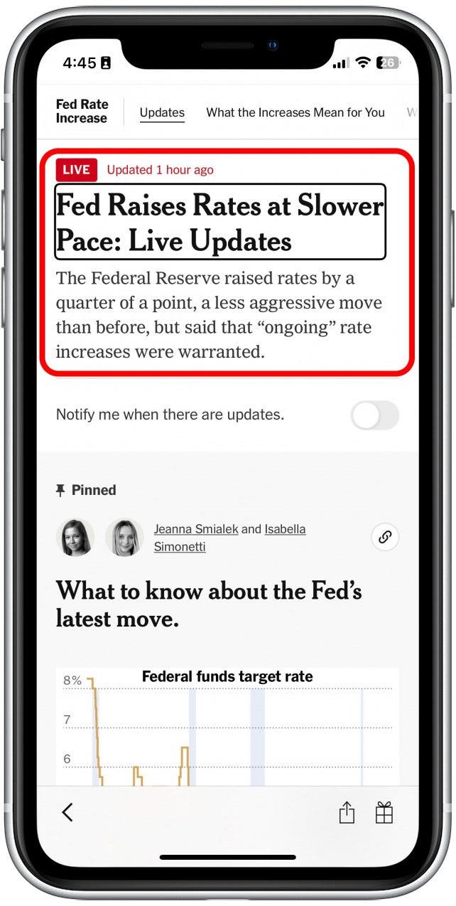 And that's it! Now, go to an article or something you can practice with and press the side button three times. Siri will begin to read aloud to you, tap the text you want her to read. When you're finished, press the side button three times again and VoiceOver will turn off.