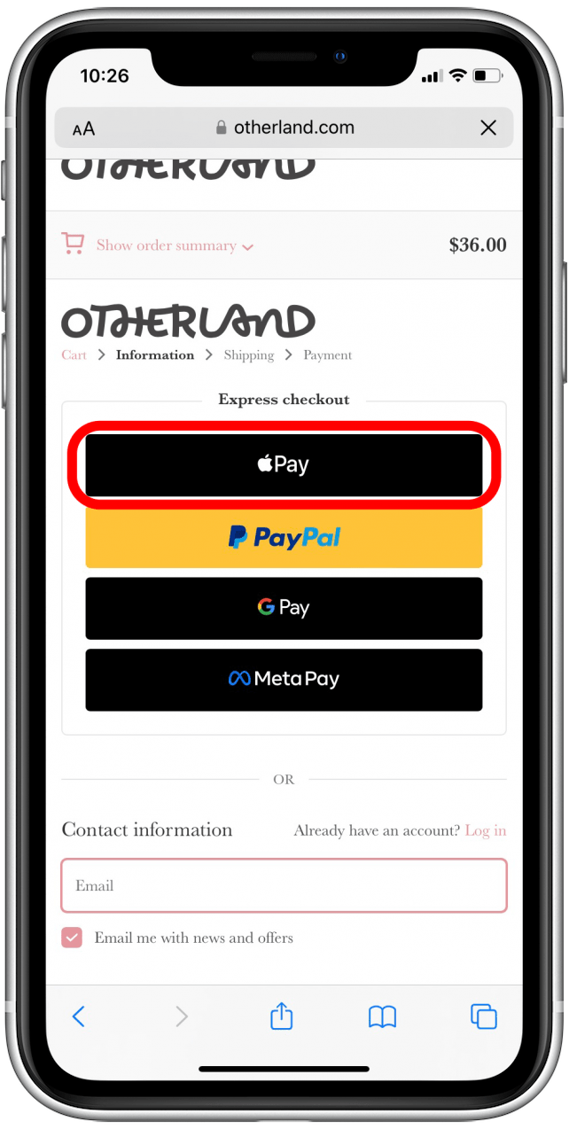 How to use Apple Pay on Safari at online store