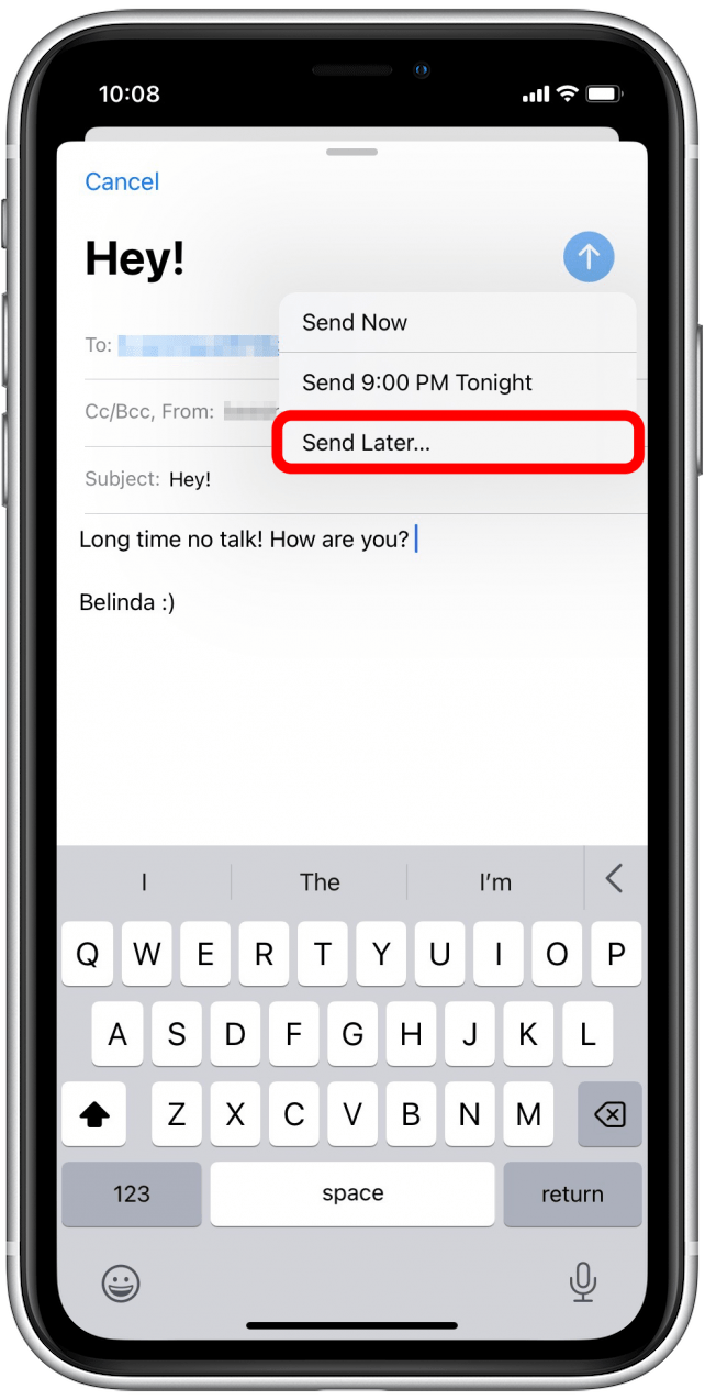 Send Later in Apple Mail