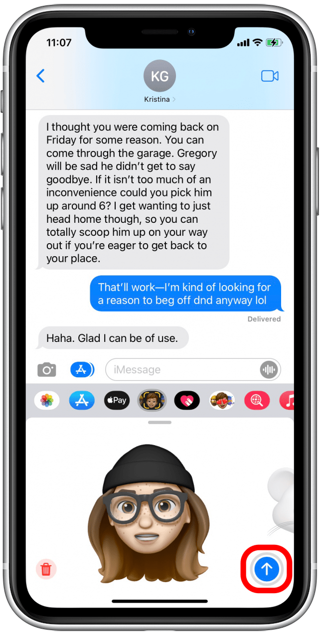 Send animated Memoji
