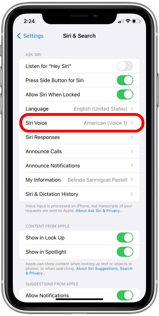 How to change Siri voice