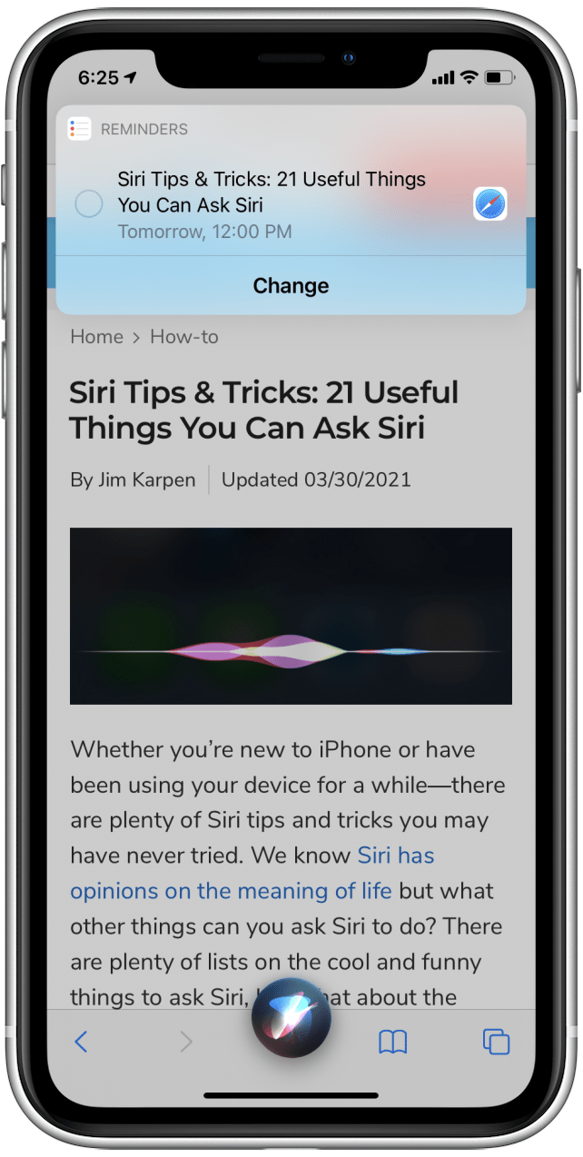 Siri Reminder Commands