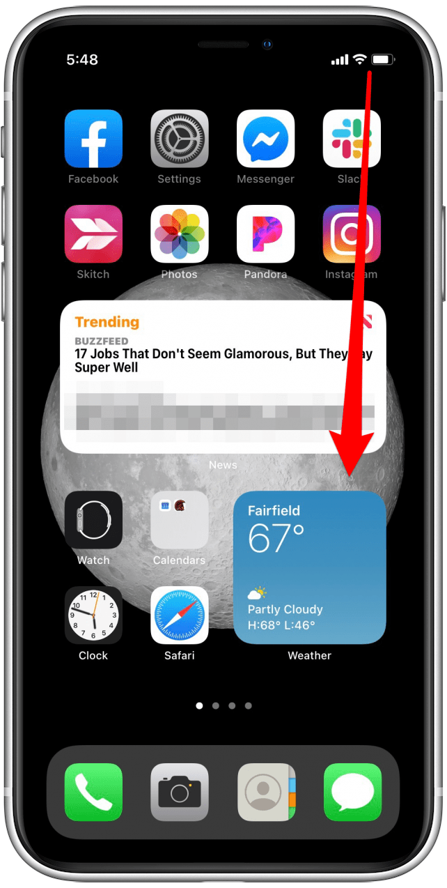 Pull down from top of screen to access control center if you don't have a Home button