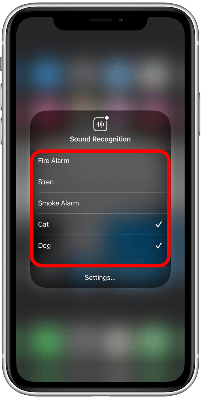 Tap the sounds to select or deselect them