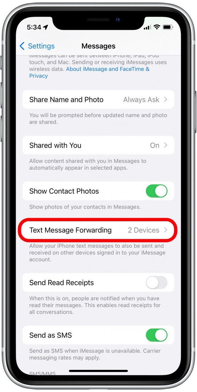 how to get imessages to send from phone number