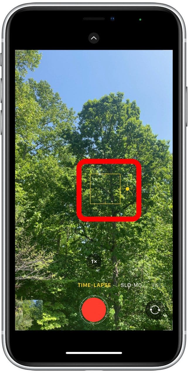 tap on screen where you want camera to focus