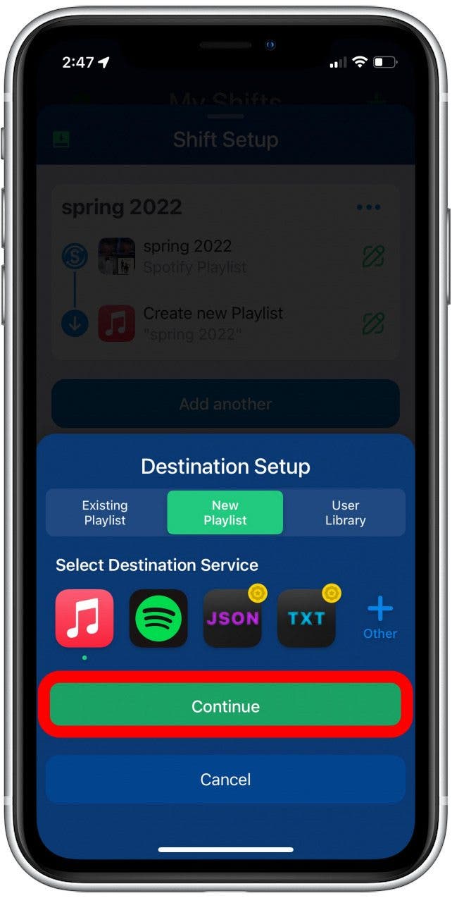 transfer spotify playlists to apply music playlists 