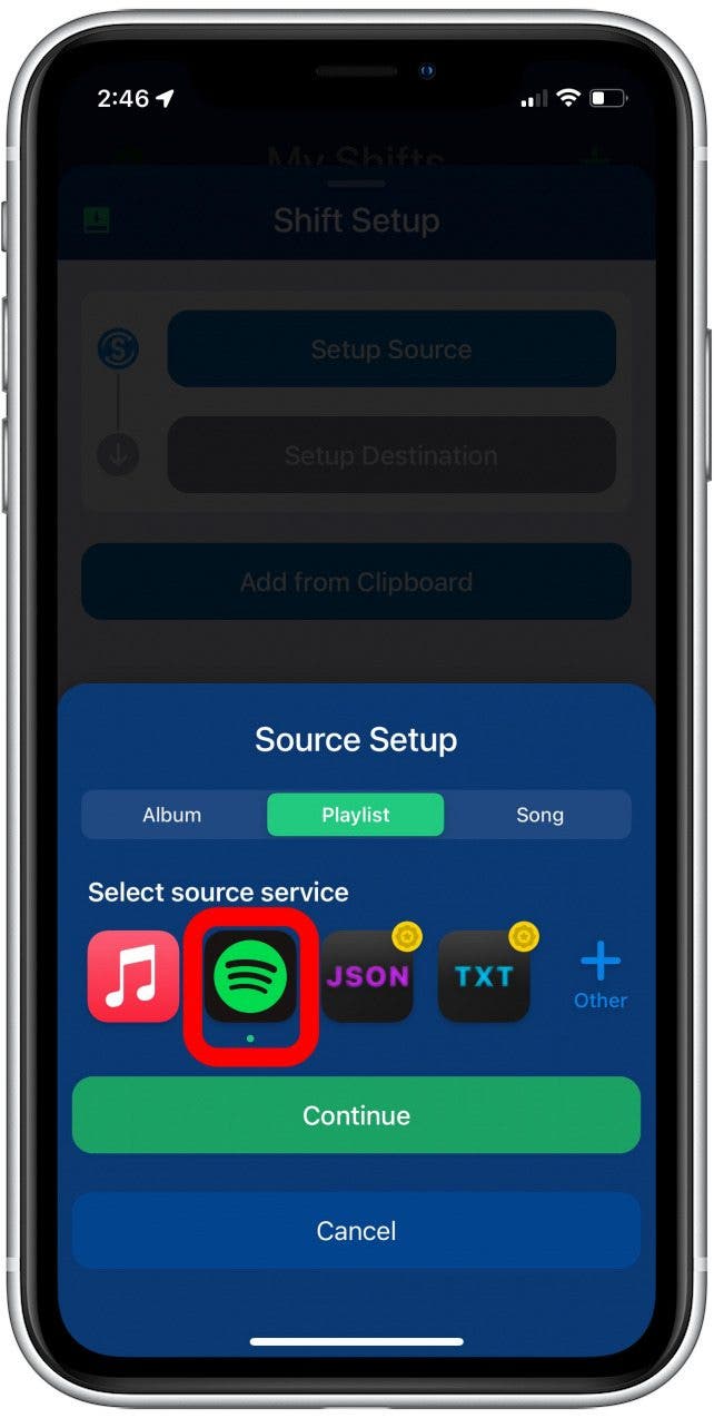 use SongShift to transfer playlists from apple music to spotify