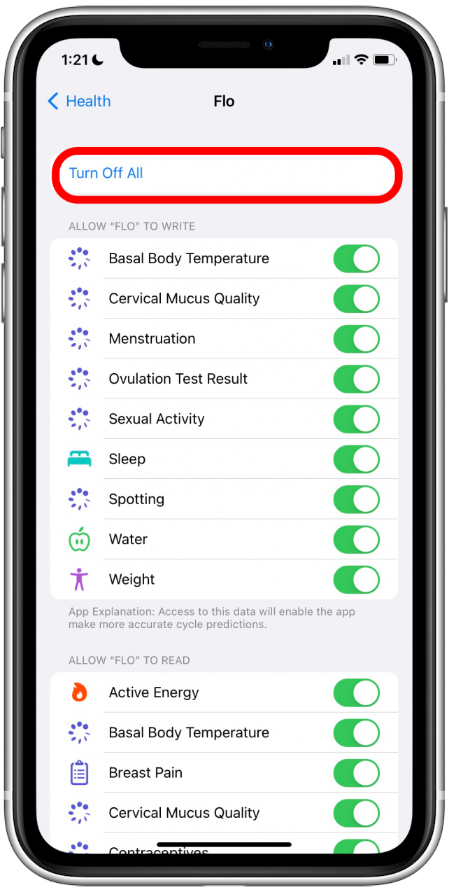 How to keep menstrual cycle-tracking data private on iPhone