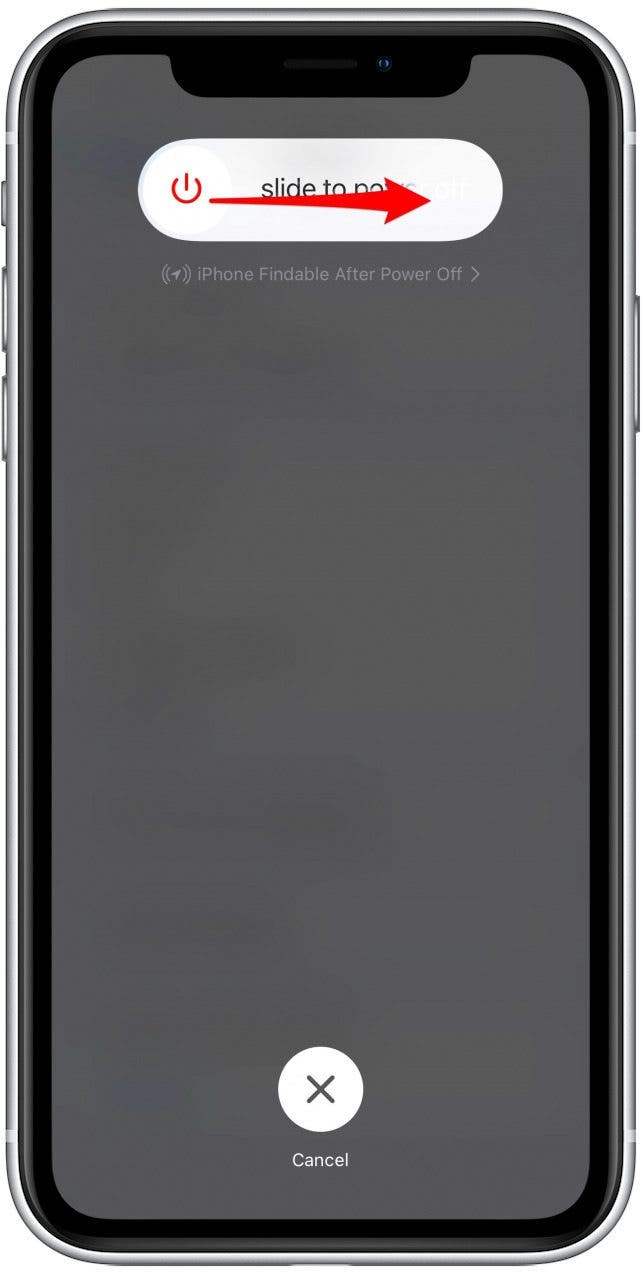 Then, slide the bar across the top of the screen to shut down your iPhone 14.