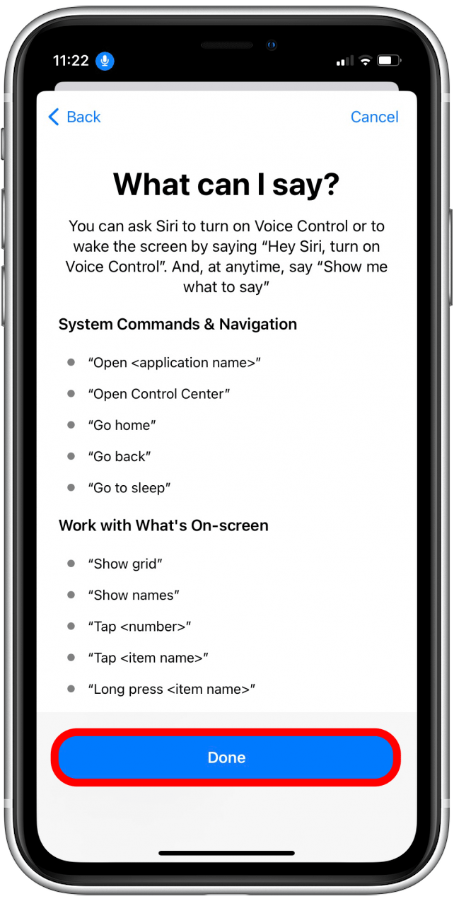 Tap Done. This is how to use voice control on iPhone. 