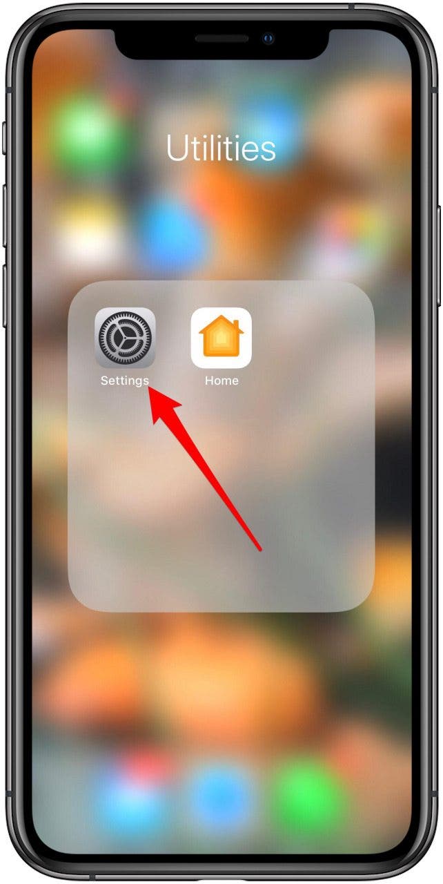 settings app on iphone