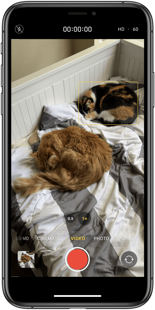 Camera app in Video mode.