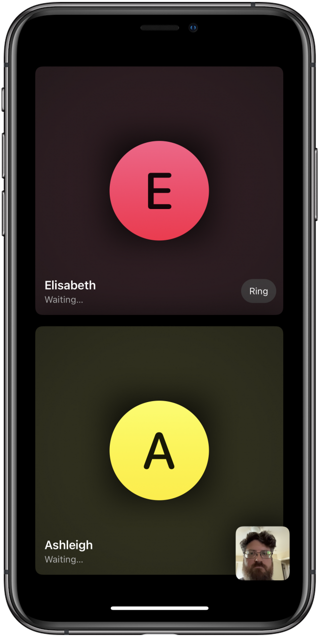 FaceTime screen waiting for others to join.