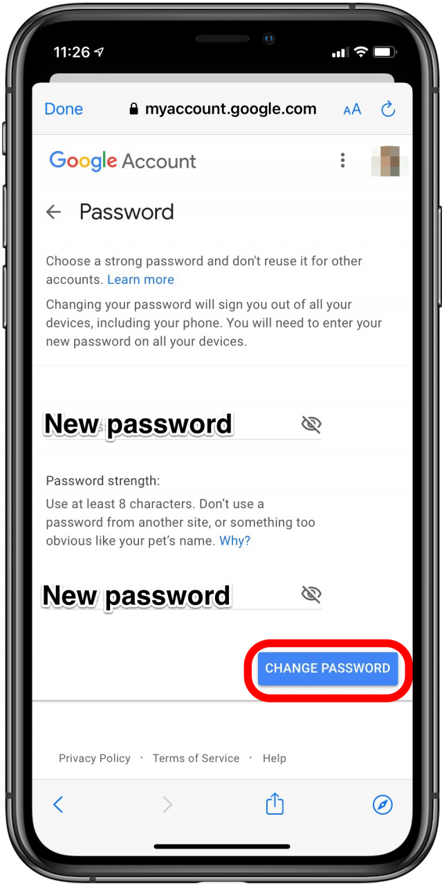 change password in outlook for mac