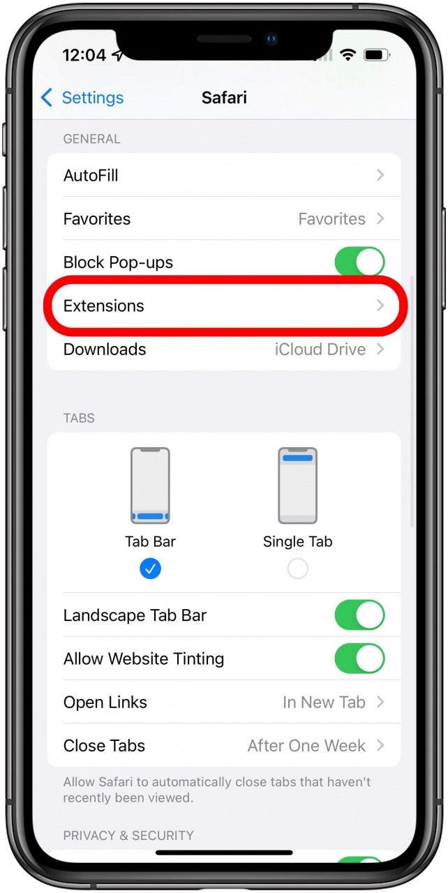 How to remove extensions in Safari