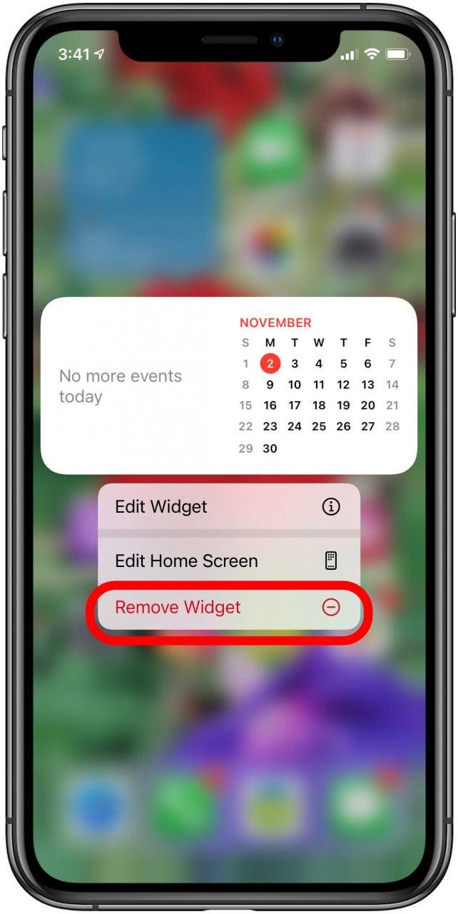 tap remove widget