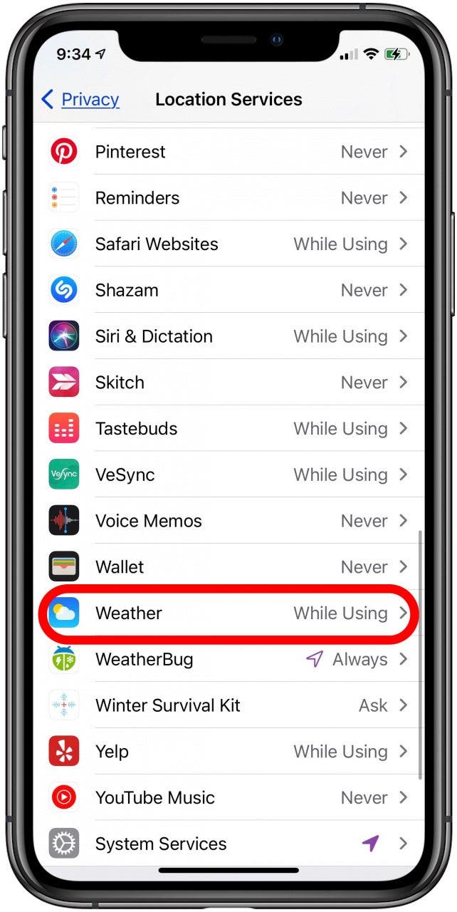 change location tracking for weather app and widget