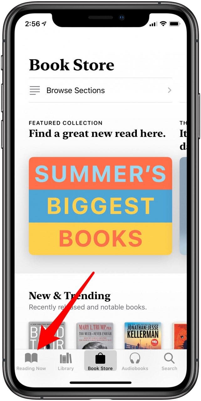 reading now tab in apple books app